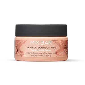 MIX:BAR Vanilla Bourbon Lightweight Body Cream for Women, Hydrating & Moisturizing, Shea + Cocoa Butter, Jojoba +​ Avocado Oil, Paraben Free, Vegan, 8oz