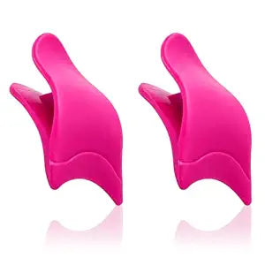 2 Pack Pink False Eyelash Applicator Tool, Easy Lash Clip for Beginners, Portable Eyelashes Application Helper with Soft Tip