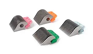 Furzone Wide Clipper Guard Comb Attachment Long 4 Pack Set Stainless Steel Attachment Guide Comb Set for Detachable Blade Pet, Dog, Cat Grooming