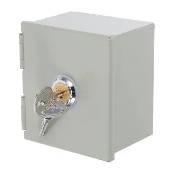 POPETPOP Weatherproof Outlet Cover Box with Key : Iron Baby Proof Electrical Outlet Cover for Indoor Outdoor Use - 86 Wall Plate Socket Protector, 3.54X3.14X2.44in