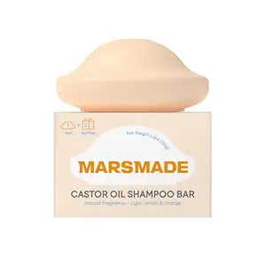 Marsmade Castor Oil Shampoo Bar Hydrating & Moisturizing Natural Hair Soap for Bathing, Hair Growth & Scalp Nourishment, Solid Shampoo for All Hair Types (120g, 4.23 oz)