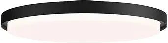 Maxim Lighting Float 16" 1-Light Flush Mount | Black Finish | Transitional Flush Mount | Ideal for Bedrooms, Hallways & Entryways | Dimmable Damp Rated | 57316BK