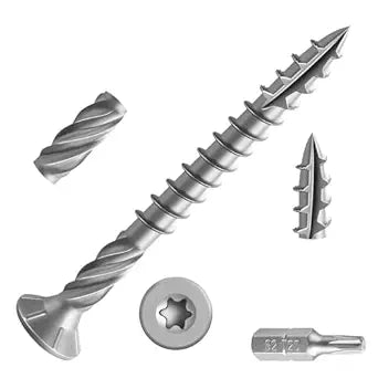 Wensilon #8 * 1-5/8" 304 Stainless Steel Deck Screws, (1100pcs) 5 lbs.Exterior Wood Screws, Rust Resistant Epoxy Coated, Bronze, T20 Star Bit