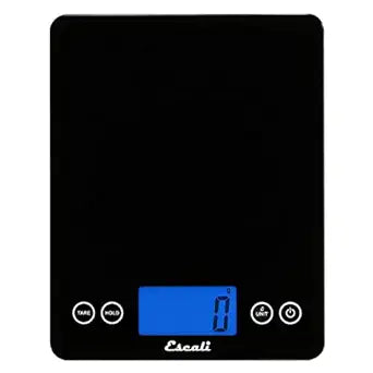Escali 2210IB ArtiXL Extra-Large Glass Digital LCD Display Kitchen Scale, Measures Liquid and Dry Ingredients, Tare Function, 22lb Capacity, Black