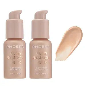 2 PCS PHOERA Skin Glow Tint Foundation, Glow Enhancer Filter, 02 Light