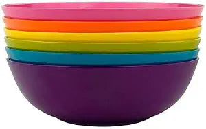 French Bull Melamine 8"x2.5" Pasta Bowl, Set of 6 -Shatterproof, BPA Free, Dishwasher Safe, Solid Color, 33 ounce