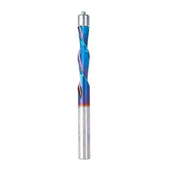 Amana Tool SC Spektra Extreme Tool Life Coated UltraTrim Spiral Down-Cut Router Bit, 46297-K, 1/4 D x 1 CH x 1/4 SHK x 3 Inch Long with Double BB