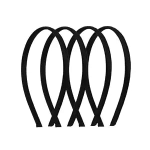 Motique Accessories Thin Headbands for Women Solid Satin 4 Pack - Black