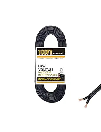 COLOER 16/2 Low Voltage Landscape Lights Wire 100ft 16 Gauge 2 Conductor
