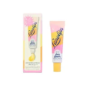 Lanolips Sun Balm Tropical SPF 30 Lip Balm - Hydrating Lanolin Lip Moisturizer with Pineapple Scent - Beach Essentials & Sun Care with Broad Spectrum UVA/UVB Protection - Untinted (0.44 oz)