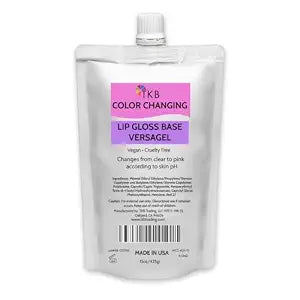 TKB Color Changing Versagel Lip Gloss Base| Clear to Pink| Vegan, Cruelty-Free, Long-Lasting| DIY Customizable with Pigments, Glitters| Made in USA (15 Ounce (Pack of 1))