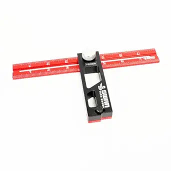 Merlin Flat Double Square - 3 Tools in One, Precision Double Square, Frame Square, and Offset Ruler for Cabinet Making, Frames, and General Woodworking Layout