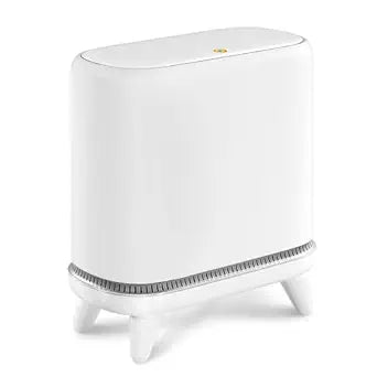 JUDRDO Bathroom Trash Can with Lid, 3.2 Gallon Small Garbage Can with Pop-Up Lid & Air-Pressure Bag Lock, Slim Trash Bin with Legs, Narrow Waste Basket for Bathroom, Bedroom, Kitchen, Office, Rv