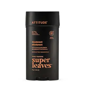 ATTITUDE 48 Hour Men's Deodorant, Aluminum Free, Patchouli & Bourbon