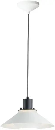 Maxim Lighting Oslo 1-Light Pendant Light | Black/White Finish | Aluminum Shade | Modern Kitchen Dining Pendant | 11410BKWT