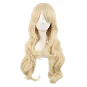 MapofBeauty 28 Inch Charming Long Curly Full Hair Wig, Mixed Blonde