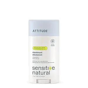 ATTITUDE 48 Hour Unscented Deodorant for Sensitive Skin, Aluminum Free