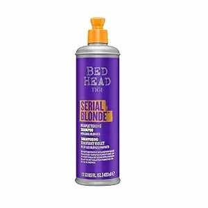 Bed Head by TIGI Serial Blonde Purple Toning Shampoo for Cool Blondes, Neutralizes Brass Tones, Sulfate-Free, 13.53 fl oz