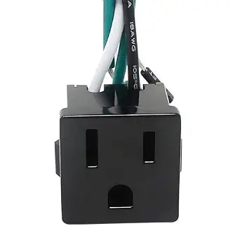ZE-3B-2 Snap in Receptacle Outlet, 10A 125V, NEMA 5-15R, 3 Prong 3 Wire for Lamp Post, Light Pole, Stove, Range, Cabinet, Inverters, Automotive, Power Tools, Appliances, Black