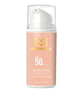 Foundation 4 in 1 - Color Changing Foundation, Medium Spectrum with SPF 50, Hypoallergenic Hydrating Liquid Concealer, Natural Finish - 1.06 fl oz (1pc)