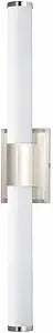 Maxim Lighting Optic 30" 2-Light Bath Vanity Light | Satin Nickel Aluminum Finish | White Glass Shade | Transitional Indoor Light Fixture | Ideal for Bathrooms & Powder Rooms | 52116WTSN