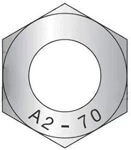 M2-0.40 Finished Hex Nuts / A2-70 Stainless Steel/DIN 934 (Quantity: 5000)
