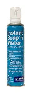 BASF Instant Soap 'n Water, Foaming Hand Cleanser, Ready to Use No Rinse Subtle Scent Skin Cleaner, On the Go, Home, Work, Travel, Up to 100 Washes, 9 oz
