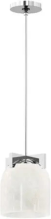 Maxim Lighting Scoop 1-Light Flush Mount | Polished Chrome Steel Finish | Marble Glass Shade | Modern Indoor Light Fixture | Ideal for Bedrooms, Hallways & Entryways | Dimmable | 21230MRPC