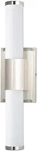 Maxim Lighting Optic 18" 2-Light Bath Vanity Light | Satin Nickel Aluminum Finish | White Glass Shade | Transitional Indoor Light Fixture | Ideal for Bathrooms & Powder Rooms | 52114WTSN