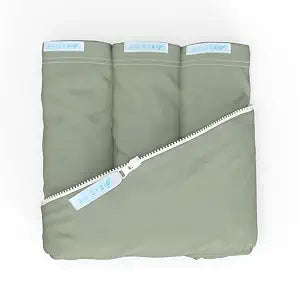 QuickZip Crib Sheet Set - Faster, Safer, Easier Baby Crib Sheets - Includes 1 Wraparound Base & 3 Zip-On Crib Sheets  Moss Green 100% Cotton - Fits All Standard Crib Mattresses