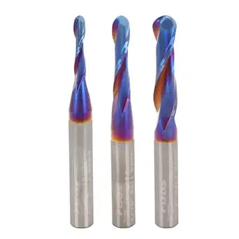 FOOS Nano - Ball Nose Spiral Router Bit Set - Solid Carbide - 1/4 Shanks - Veteran Owned (Set 1/8" 3/16" 1/4")