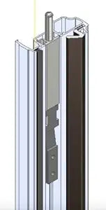T-Astragals Heavy Duty Satin Anodized Combination Astragal and Flush Bolt Assembly - Double Door Seal Closer - Central Lock - Passive Door Lock (Black 80)