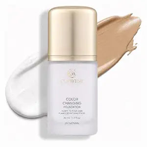Color Changing Foundation for Mature Skin, 4-in-1 Light to Medium Shade-Adapting Skin Tint, Lightweight Hydrating Coverage Liquid Foundation Makeup, Smooth & Blur Finish, 30ml (Medium)