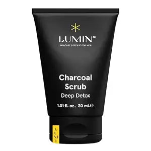 Lumin Charcoal Scrub for Men | Deep Detox Face Exfoliator | 30ml