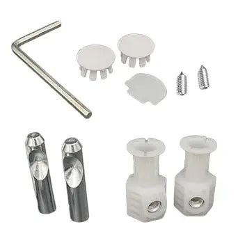 1 Pair Universal Wall Hung Toilet Fixing Kit, Mounting Bolts Top Fixing Hinges Bracket Screws, Bathroom Toilet Lid Repair Fasteners for Concealed Wall Style & Floor Toilets