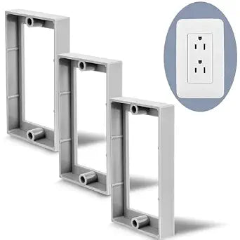 3Pcs 1/2" Single Gang Outlet Box Extenders, Plastic Electrical Box Extender