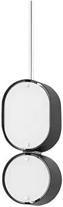 Corbett Lighting 393-02-SBK/SS Opal Pendant Soft Black with Stainless Steel