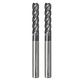 Tools Extra Long Carbide Square End Mill for Cutting Alloy Steels, Cast Iron, Hardened Steel - 4 Flute Milling Cutter 5/16 Shank (5/16-4" 2PCS)