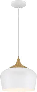 Blend, Pendant, White with Wood Grain Finish