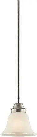 Kichler Wynberg 6" 1 Light Mini Pendant with Satin Etched Glass in Brushed Nickel