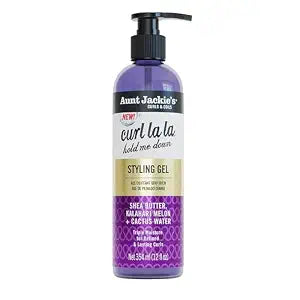 Aunt Jackie's Curls & Coils Curl La La Hold Me Down Styling Gel, 12 fl oz - Triple Moisture for Defined and Lasting Curls