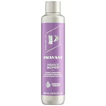 PRAVANA The Perfect Blonde Purple Toning Conditioner | Neutralizes Brassy, Yellow Tones | For Color Treated Hair | Chromasilk Enhances Shine & Protection | Vegan, Cruelty-Free | Paraben & Sulfate Free