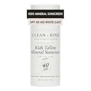 Kids Tallow Sunscreen SPF 40 Mineral Vanilla No White Cast