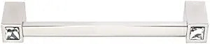 Alno C718-6-PN Contemporary Crystal Modern Pulls, Polished Nickel
