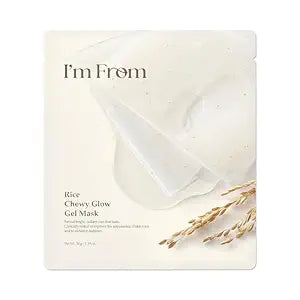 I’m From Rice Chewy Glow Gel Mask 34g (5 Sheets) – Korean Hydrogel Sheet Mask with Rice Extract, Glow Boosting, Deep Hydration, Barrier Support & Glass Skin Care
