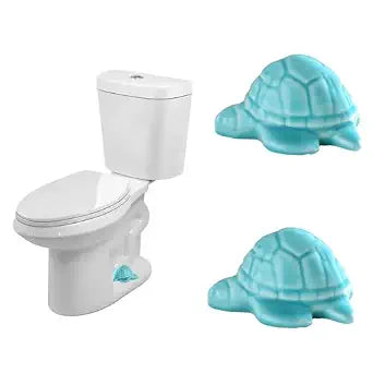 2Pcs Cute Ceramic Turtle Toilet Floor Bolt Caps Decorative-Blue