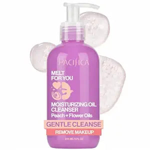 Pacifica Melt For You Facial Cleansing Oil ��� Hydrating Daily Face Wash & Makeup Remover Oil Cleanser for All Skin Types, Gentle Non-Comedogenic, Vegan, Clean Beauty, Dermatologist Tested 8 fl oz