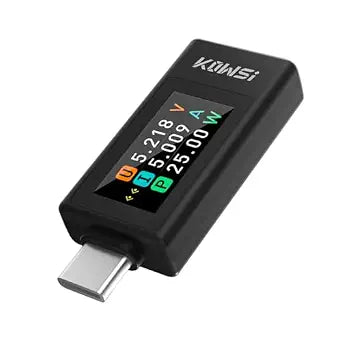 USB C Tester Power Meter, 4-30V 0-12A Type-C Tester Digital Multimeter, Voltage and Current Tester Meter Voltmeter, Power Bank Capacity USB Cable Charger Detector (KWS-1902L)