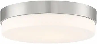 Access Lighting 20827LEDD-BS/OPL Roma Flush Mount, 1-Light 35 Watts, Brushed Steel