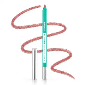 Lip Liner Pencil with Built-In Sharpener, Waterproof Smudge-Proof Transfer-Resistant Lip Pencil, Creamy Matte No-Tug Lip Liner for Fuller-Looking Defined Lips, Long-Lasting Lip Makeup